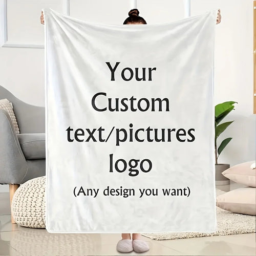 1 Piece of Customized DIY Personalized Photo Blanket for Lovers Flannel Blanket Products - Customized Warm Photos, Soft and Warm, Suitable for Sofa, Bed, Office, Car and Outdoor Travel - Gifts for Men and Women in All Seasons