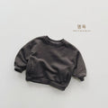 2025 Winter New Baby Long Sleeve Fleece Sweatshirt Infant Boy Girl Solid Warm Pullover Plus Velvet Thick Toddler Casual Clothes