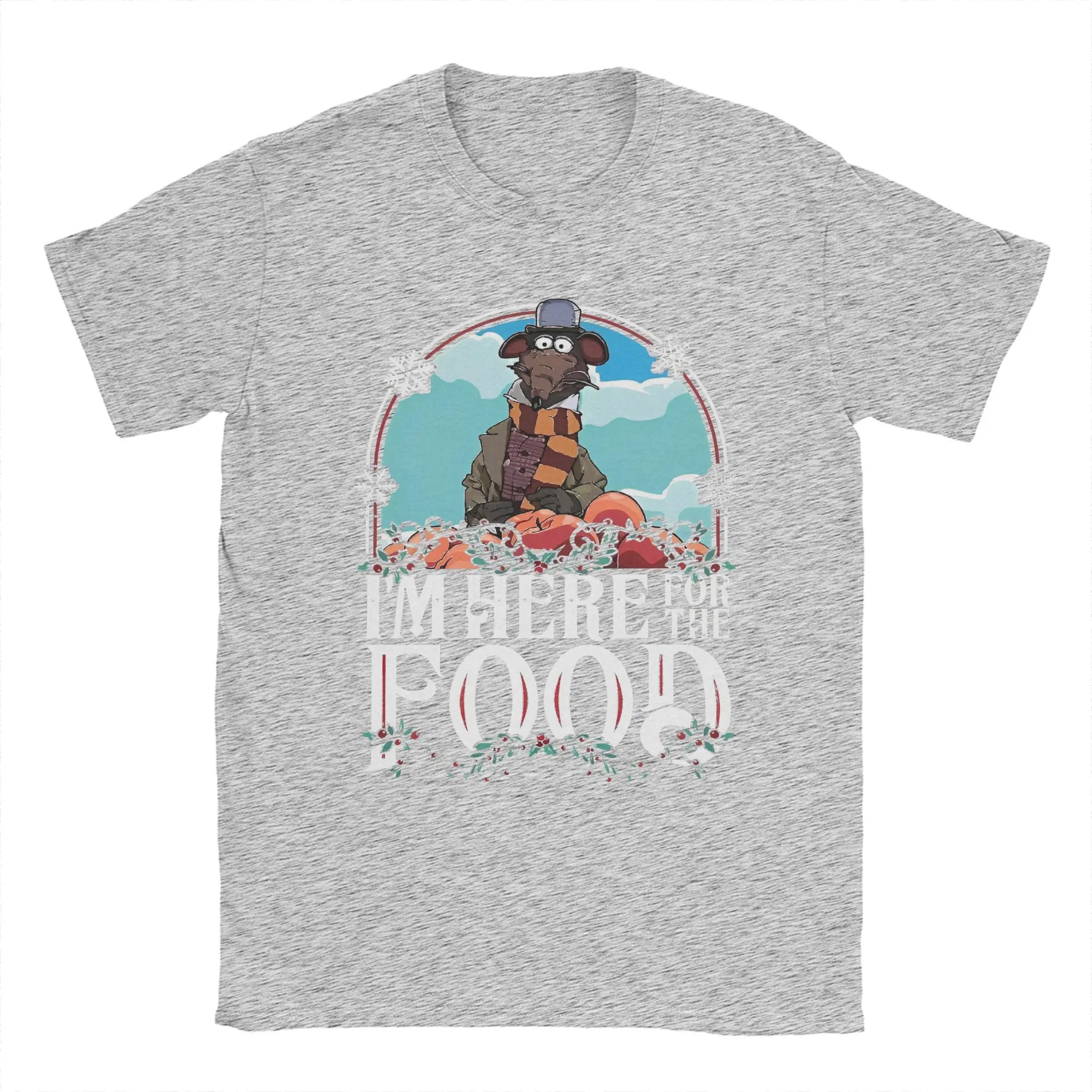 Men's The Muppet Christmas Carol Here For The Food T Shirt Cartoon 100% Cotton Clothing Cool Short Sleeve Tees Gift T-Shirts