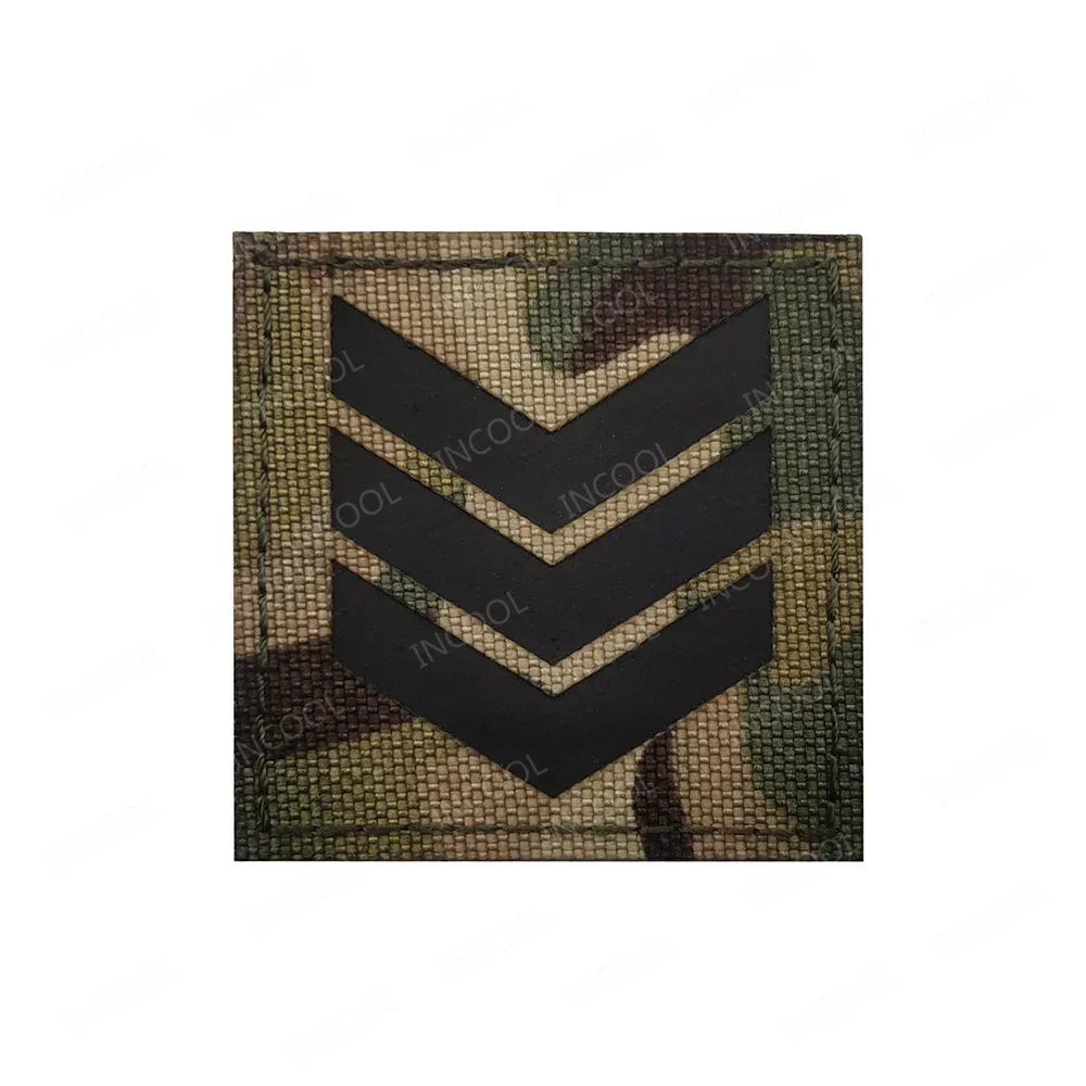 Infrared Reflective IR Rank Patch Uniform Ranks Embroidered Patches Appliques Shoulder Decorative Armband MED Badge For Clothing