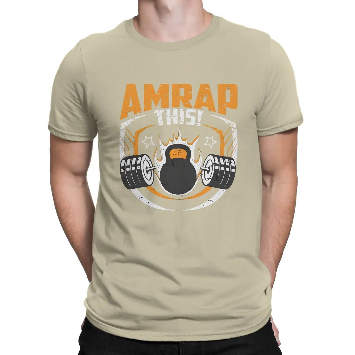 AMRAP This T-Shirts for Men Crossfit Casual 100% Cotton Tee Shirt Round Collar Short Sleeve T Shirts Birthday Gift Tops