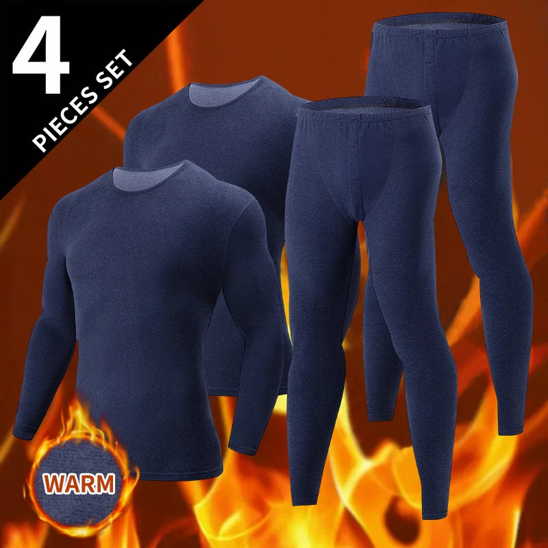 4-piece Men's Warm Suit For Autumn And Winter With Thick Fleece And Plus Size For Sports Comfort And Casual Wear Trendy Interior