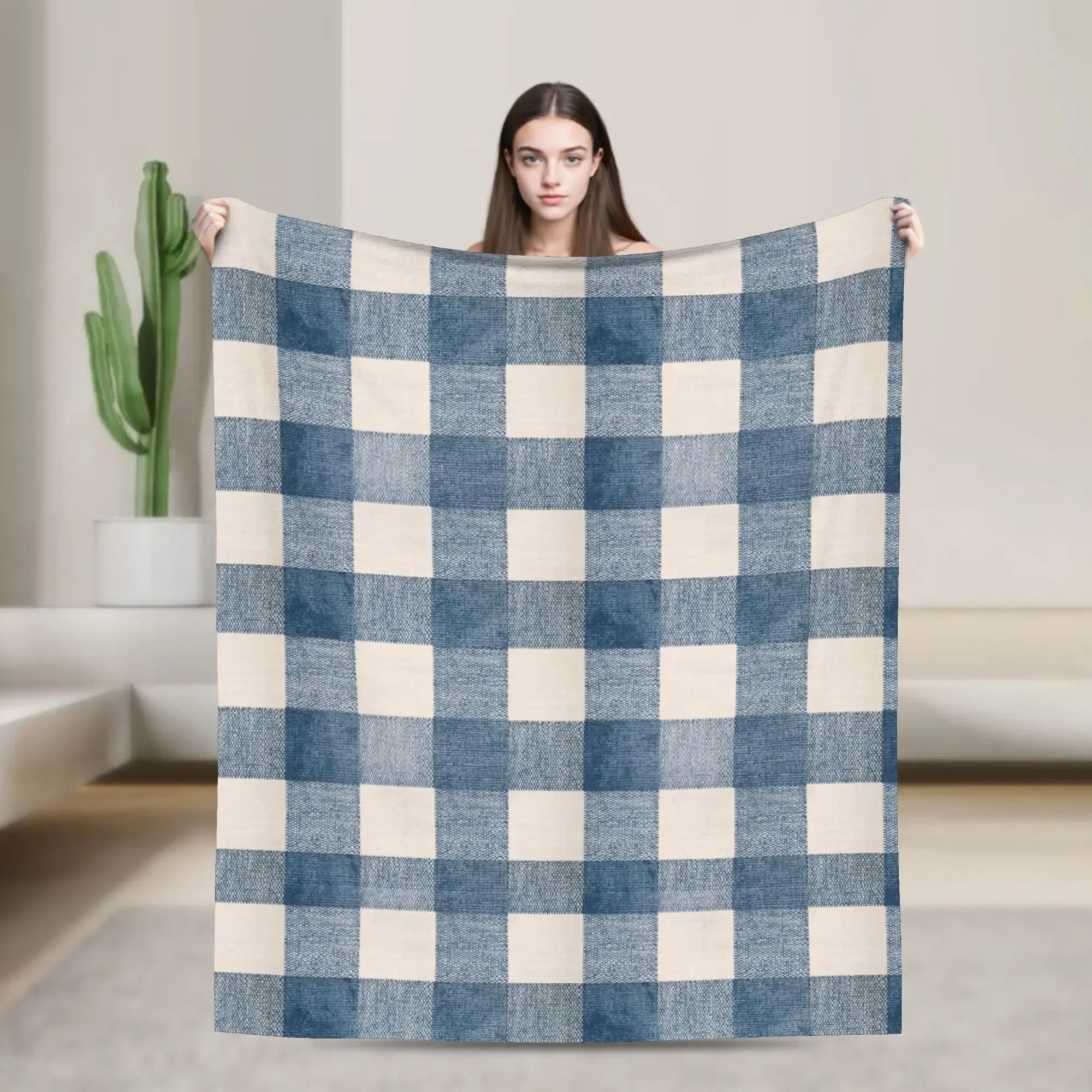 Tartan Plaid Fashion Blankets Fleece Autumn/Winter Multifunction Lightweight Throw Blanket for Bed Car Bedspread