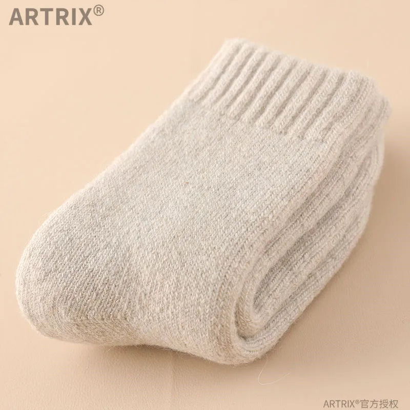 Winter Warm Thicken Wool Cashmere Socks Solid Color White Knee High Long Home Stocking for Baby Boy Girl Kids Children Stuff