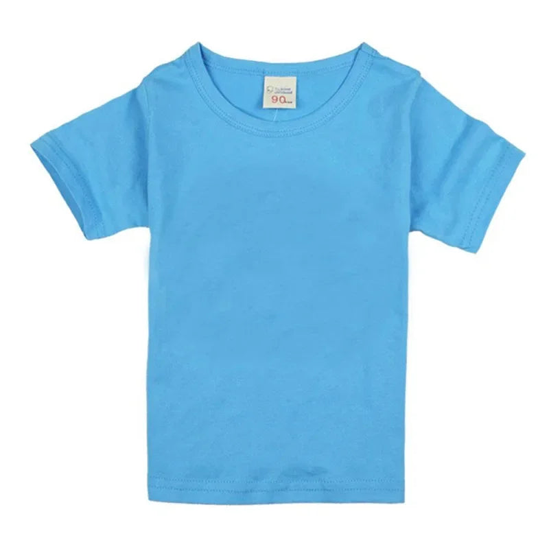 2-16 Years Boys Tshirts Cotton Short Sleeve Girls Clothes Summer Solid T-shirt Teenage Children Tees Kids Korean Top Baby  Cloth