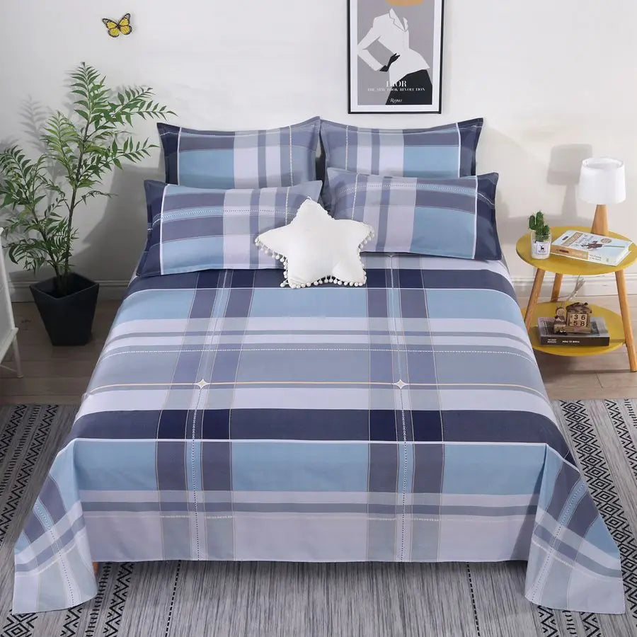1Pcs Bed Sheet Home Textile Modern Polyester Cotton Flat Sheets Bed Linens Single Queen King Size Bedspread(No Pillow Covers)