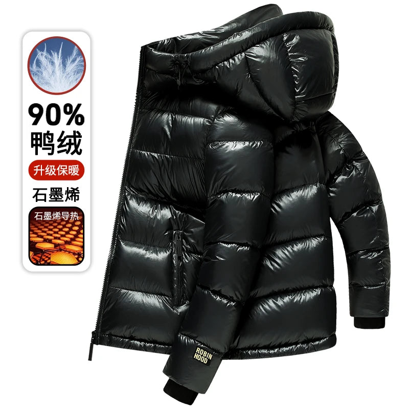 Luxury High-end Winter Down Jacket New Men's Clothing Trend Warm Hooded white Duck Puffer Coat black Men's Winter Jacket