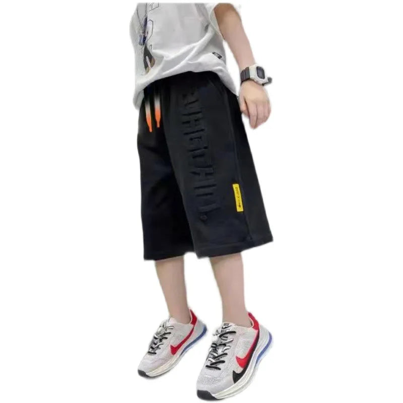 Boys Shorts Summer Short Sport Cotton Sweatpants Boys Knee Length Pants 5 6 7 8 10 12 13 14 Years Teenage Kids Clothes Trousers