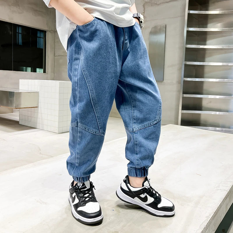 Big Boy Jeans Casual Fashion Cool Children's Pants Boys' Baggy Summer Clothing Teenagers Comfortable Fit Kids' Fashion