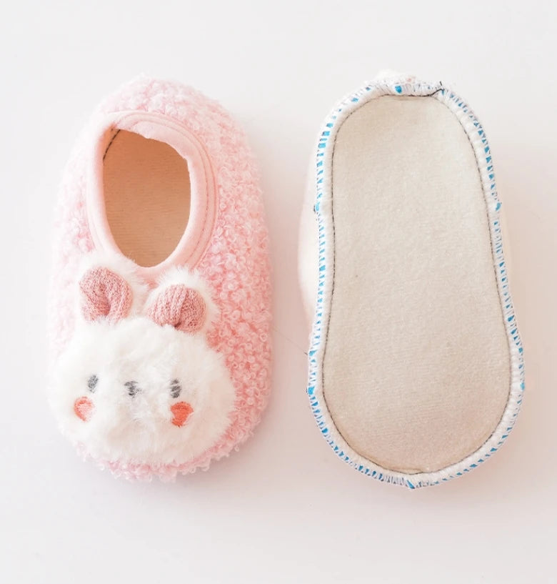 Baby Floor Socks Cartoon Plush Soft Sole Baby Slippers Toddler Warm Shoes Children Soft Non-slip Prewalkers Indoor Home Slippers