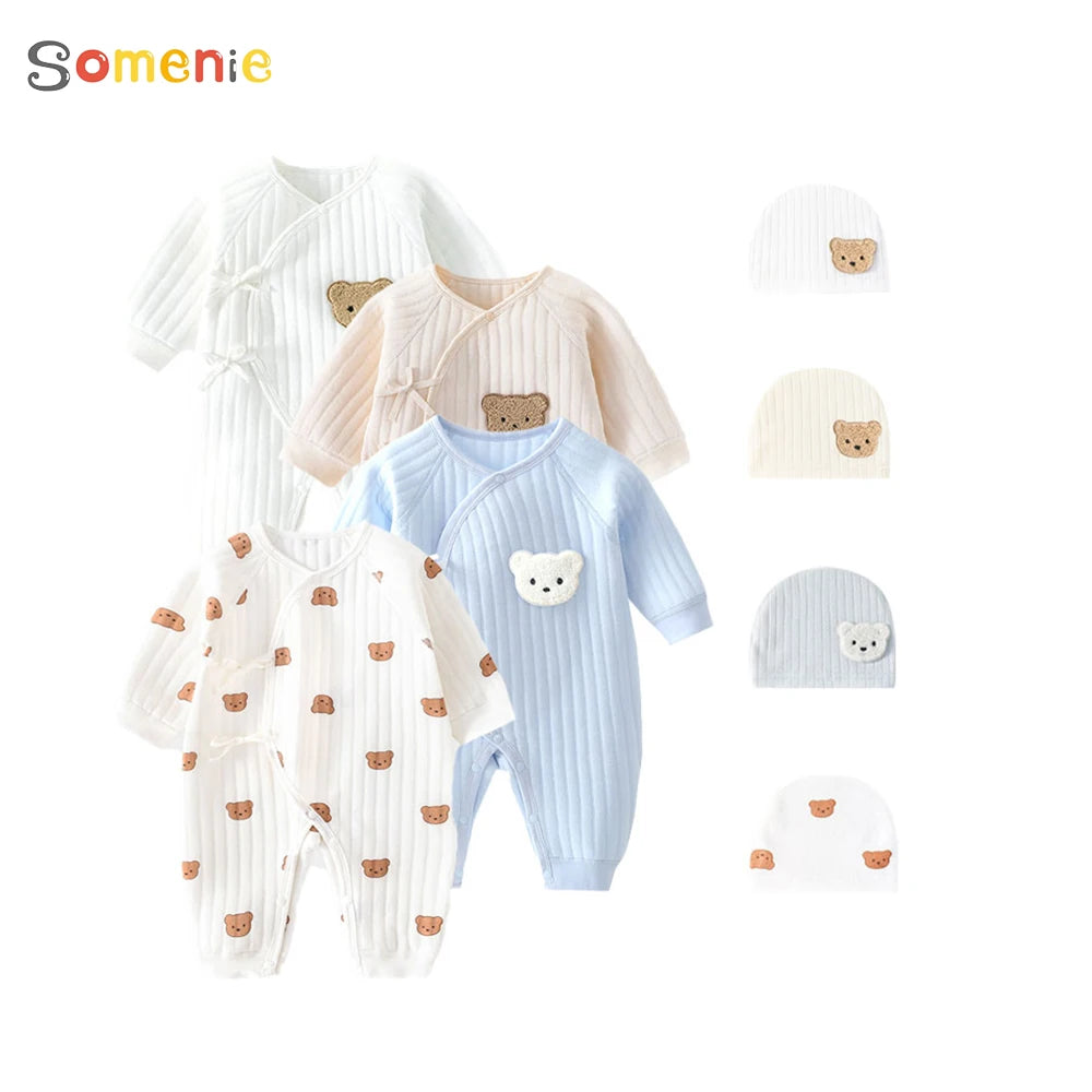 Boys Girls Bodysuit Newborn Winter Onesie Clothes Cotton Toddler Home Wear  0-6M Thickened Spring and Autumn Clothing