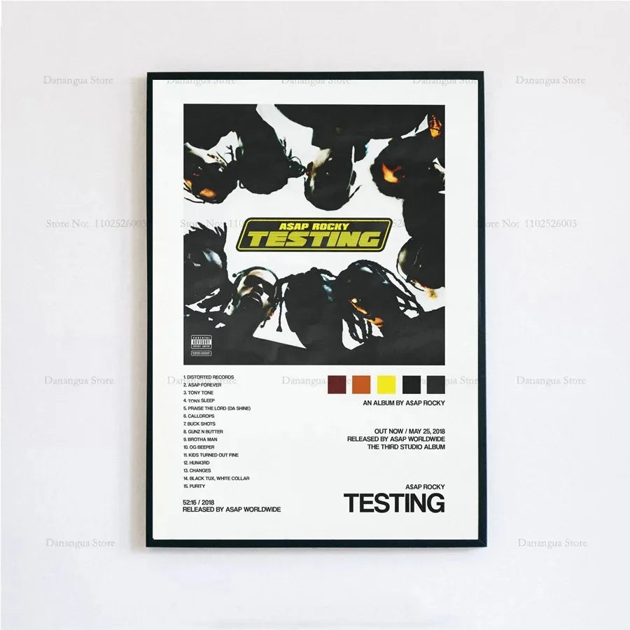 New ASAP Rocky Testing Live Love D.M.B.Tracklist Music Album Cover Poster Prints Wall Art Painting Picture Photo Room Home Decor