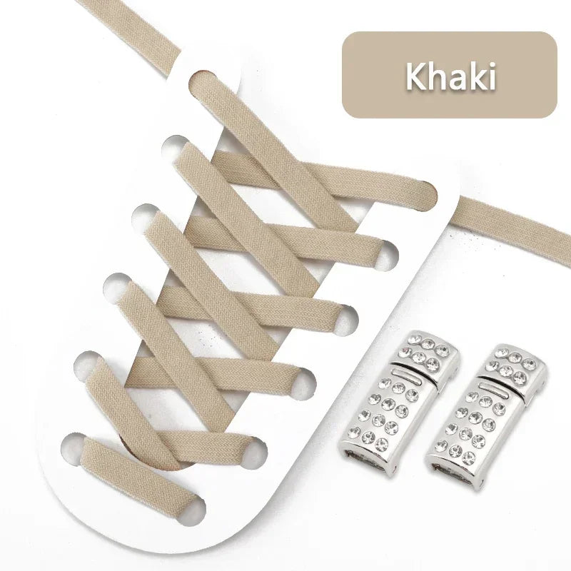 Magnetic Shoe Laces Without Ties Elastic Shoelaces For Sneakers  Diamond Metal Lock Convenient Lazy Shoes Lace Unisex 1Pair