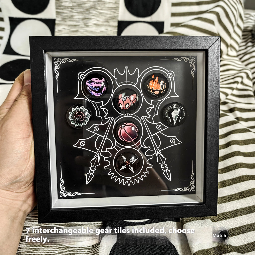 Hollow Knight Silksong Charm Set - Full Collection Magnetic Replica with Display Frame Official Style Collector's Edition