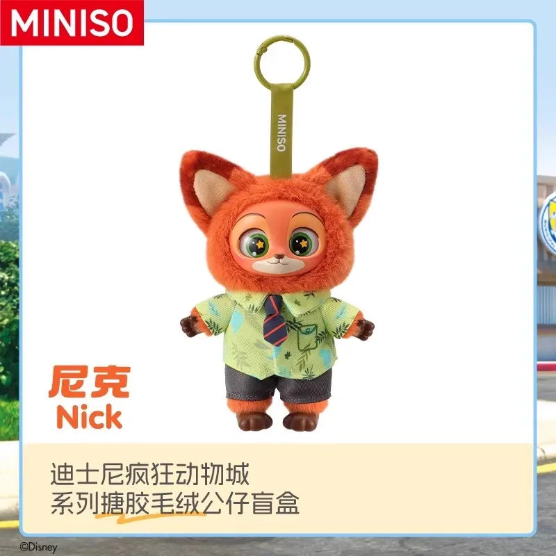 2025 MINISO Zootopia Vinyl Plush Blind Box Keychain Nick and Judy Vinyl Plush Toys Cute Dolls Gifts for Girls Trendy Toys