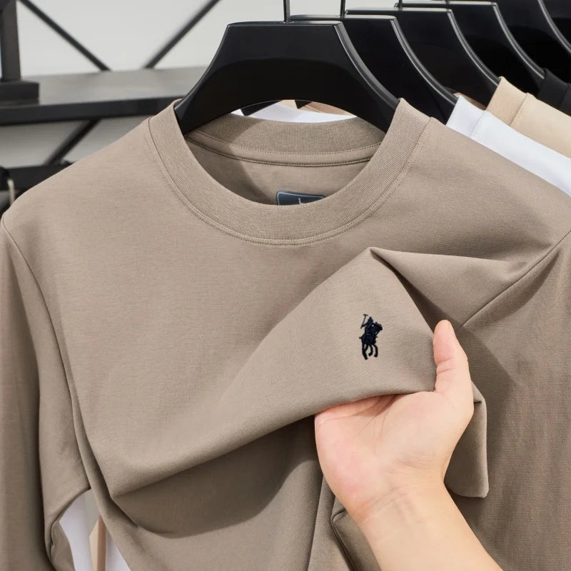 2025 Autumn Hot Selling New Designer Brand Original Crown Embroidered Long Sleeve Men' Casual Comfortable Round Neck T-shirt Top