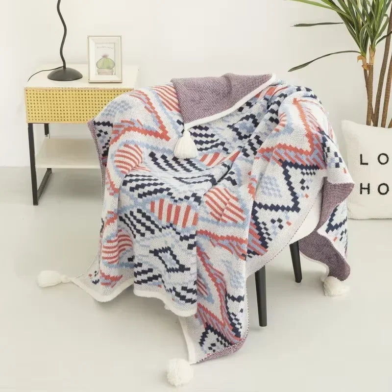 Bohemian Blanket Soft Sofa Cover Summer Blanket Office Nap Blankets Air Conditioning Blankets Knit Blanket For Travel