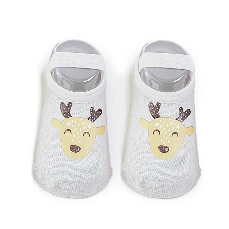 Kids Cotton Socks Cute Cartoon Animal Pattern Comfy Breathable Baby Non-slip Floor Socks