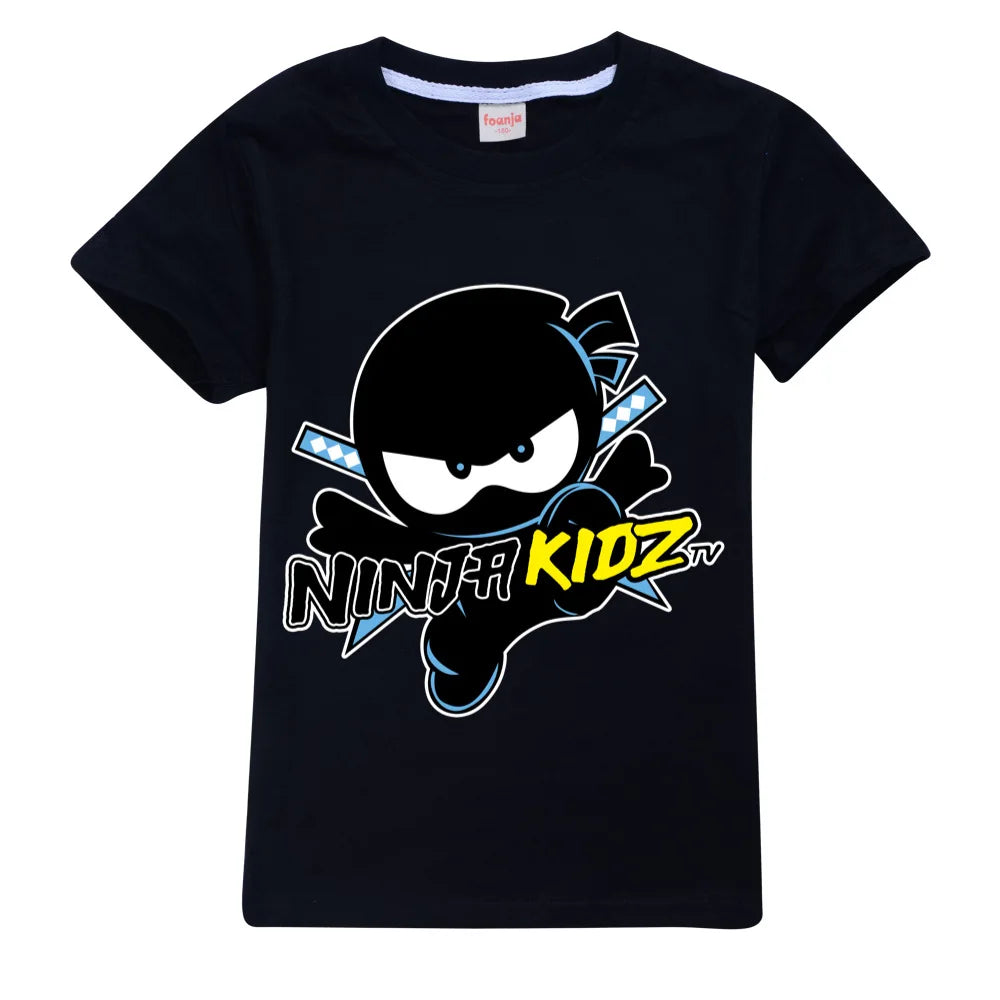 NINJA KIDZ Kids Clothes Summer Boys Fashion Short Sleeve T-Shirt Boys Graphic Tee Baby Girls Tops Children Pullover Hot Selling