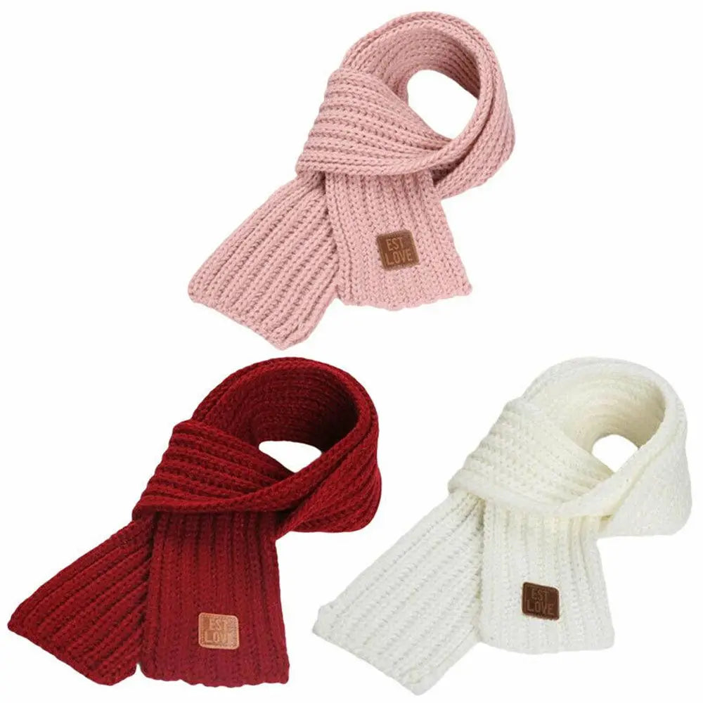 Fashion Warm Kids Scarf Thick Soft Neck Warmer Outdoor Winter Knitted Scarf Baby Boys Girls