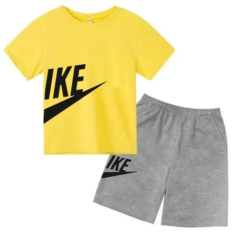 Children's Clothing Kids & Teen T-Shirt Set Summer Top + Shorts 2 Piece Set Short Sleeve Casual Fashion Boys Girls Kids Set