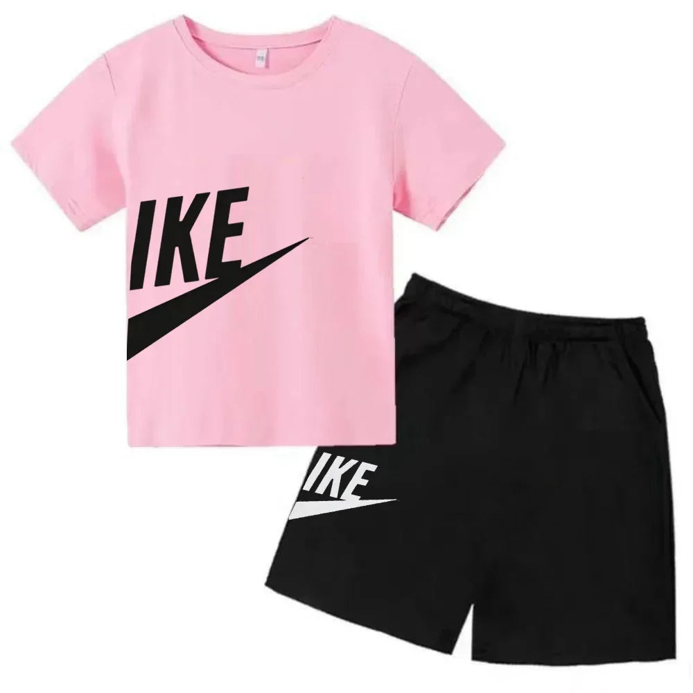 Children's Clothing Kids & Teen T-Shirt Set Summer Top + Shorts 2 Piece Set Short Sleeve Casual Fashion Boys Girls Kids Set