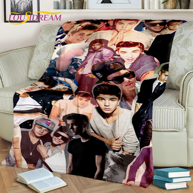 Popular Singer Justin Bieber JBiebs Blanket,Soft Throw Blanket for Home Bedroom Bed Sofa Picnic Travel Office Cover Blanket Kids
