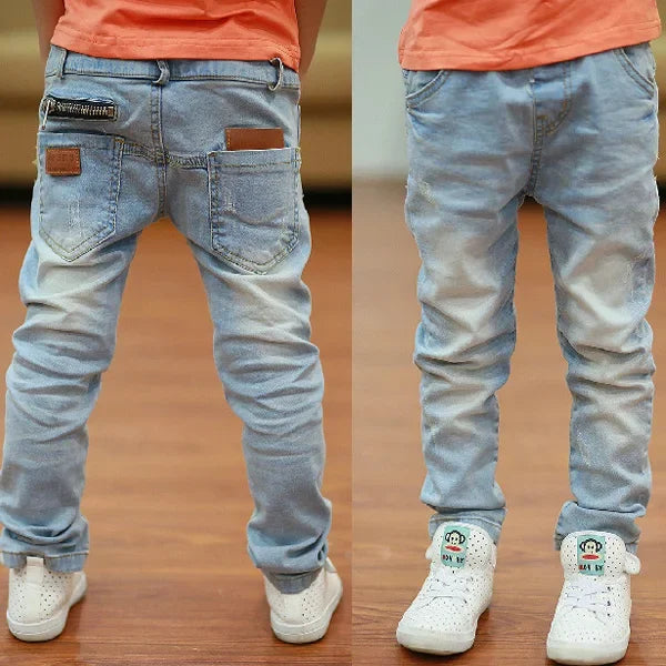 Kids Pants Big Boys Stretch Joker Jeans 2022 Spring Children Pencil Leggings Autumn Denim Clothes For 2 to 14 Years Male Child