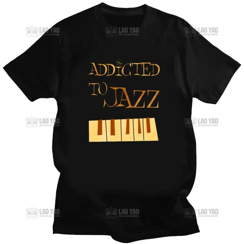Jazz Snare Piano Music Band T Shirt Musician Saxophone Trumpet Musical Instrument Funny Tee for Men Women Casual Streetwear Tops