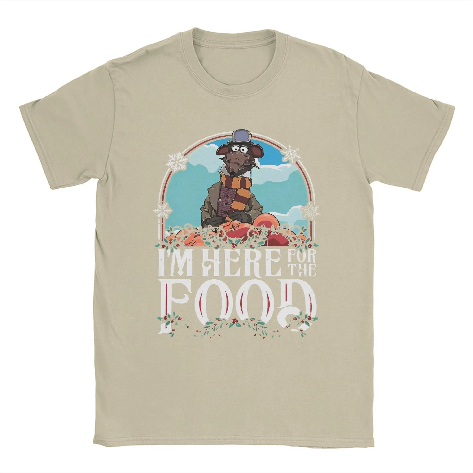 Men's The Muppet Christmas Carol Here For The Food T Shirt Cartoon 100% Cotton Clothing Cool Short Sleeve Tees Gift T-Shirts