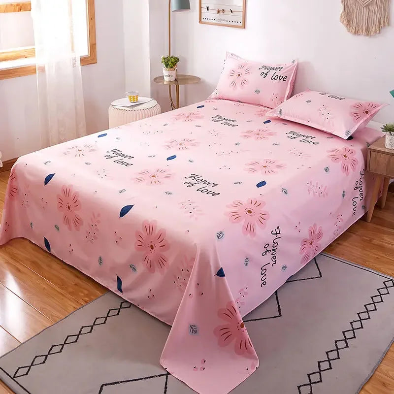 Beautiful and Lovely  Bed Sheet Patterns with Rich Colors for Student Dormitories Single Bed Sheets Double Beds  Simple Bedding