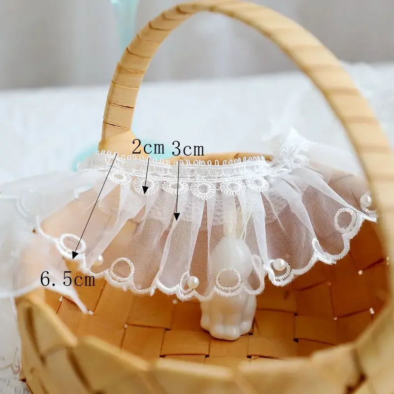 Off White Lace Ribbon Accessories Handmade DIY Extended Clothes Pleated Sewing Decorative Fabric Skirt Hem Fabric Lace Trim 1Yds