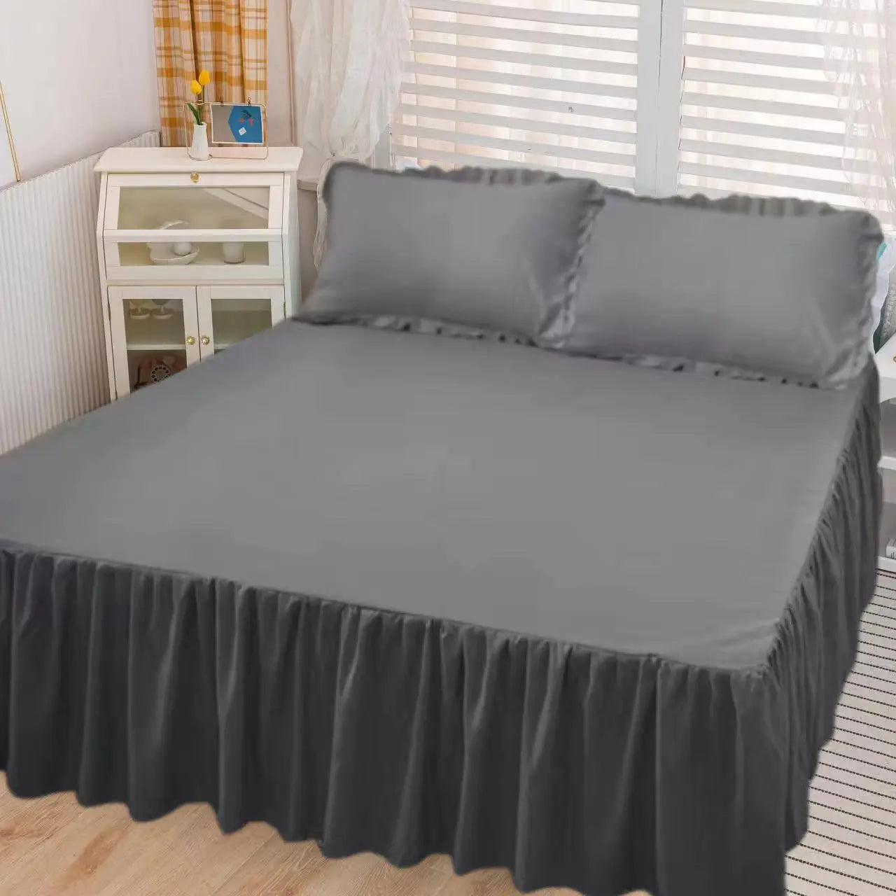 Bed Sheets Solid Plain Nordic Style Bedroom Washed Flat Breathable Adults Comfortable Simple Queen Size Home Bed-protect Soft