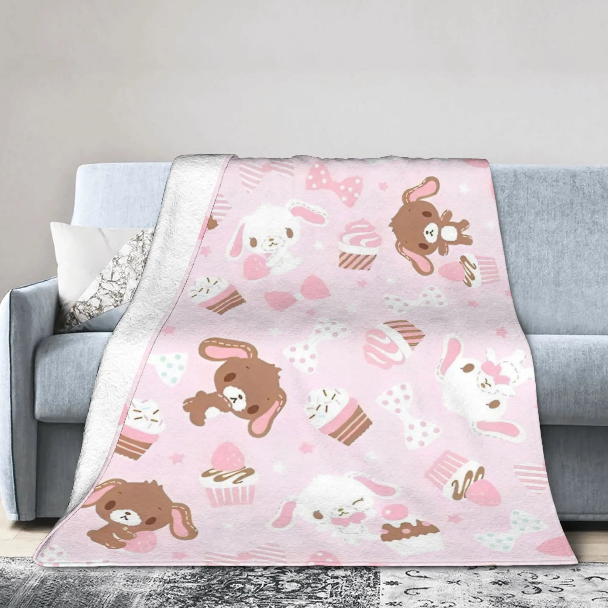 Cartoon Sugarbunnies Blanket  Fleece Awesome Soft Throw Blankets for Bedspread  Winter