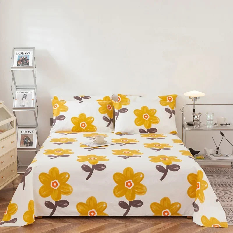 Soft 100% Cotton Coarse Cloth Bed Sheet Thick Sleep Naked Single Double Bedsheet Comfortable Durable Breathable Bed Sheets Queen