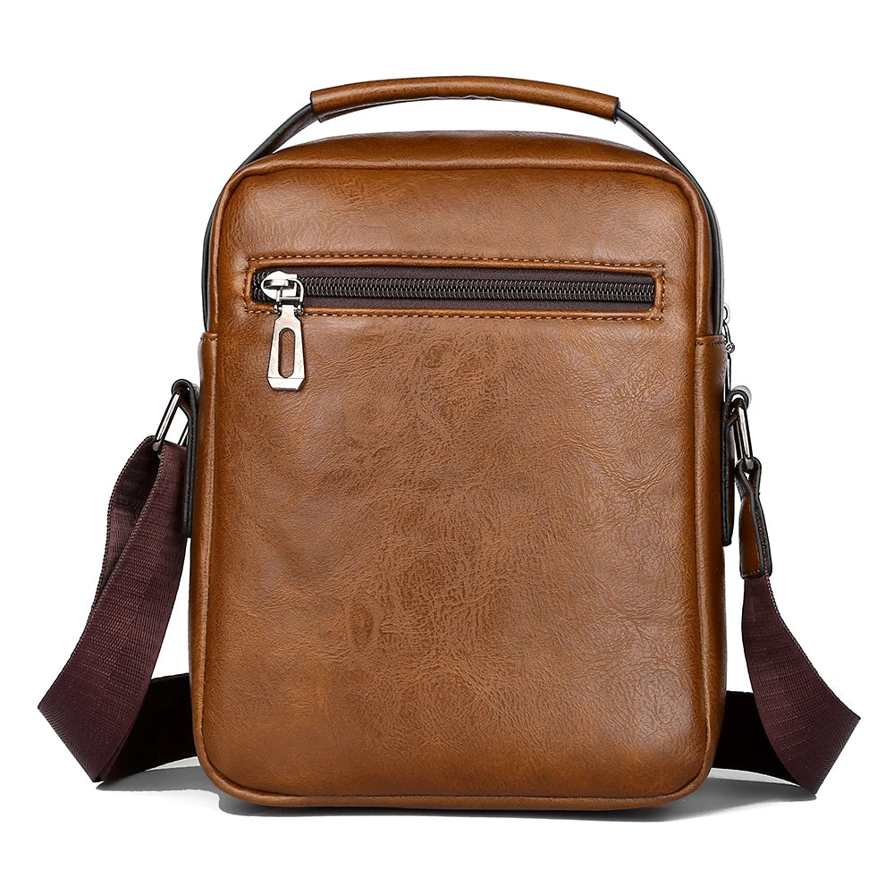 Brand Men Shoulder Bag for 9.7"iPad Men PU Leather Men Crossbody Bags Business Male Solid Messenger Bag Travel Bag Men's Handbag