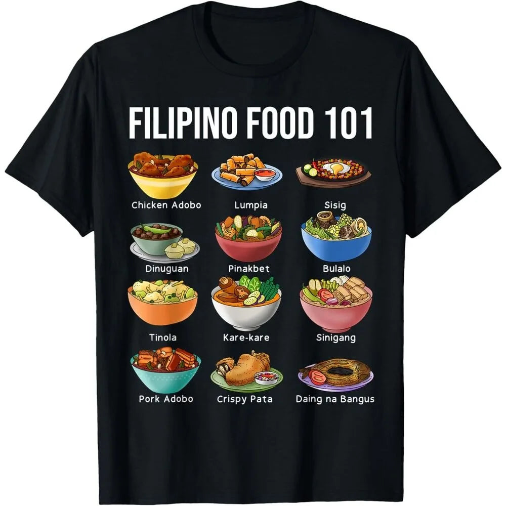 NEW Filipino Food 101 Popular Pinoy Food Funny Cool Filipino Tee T-Shirt