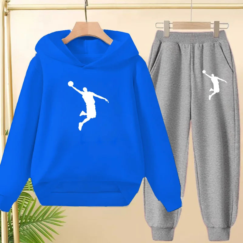 Children's Sportswear,playing Clothes, Hooded Sweatshirts and Long Pants Are Suitable for Boys and Girls Aged3to13.Charming Sets