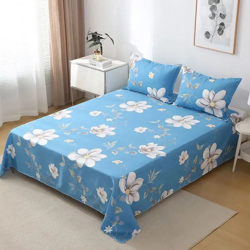 ‌Bohemian Bed Sheet Set - 400TC Mediterranean-Style Cotton with Fade-Resistant Dye for Dorm Essentials