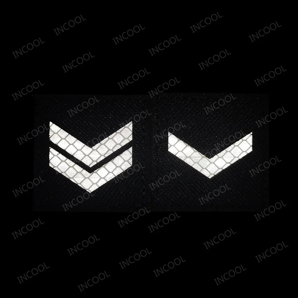 Infrared Reflective IR Rank Patch Uniform Ranks Embroidered Patches Appliques Shoulder Decorative Armband MED Badge For Clothing