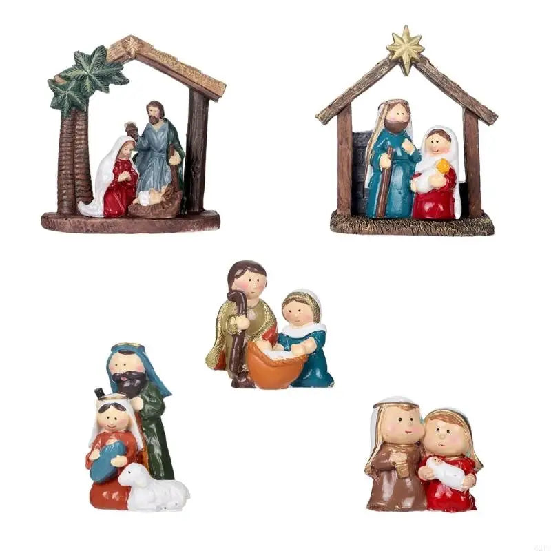 Handcraft Resin Nativity Scene Figurine Holy Family Statue Perfect For Christmas Home Decors And Religious Celebration