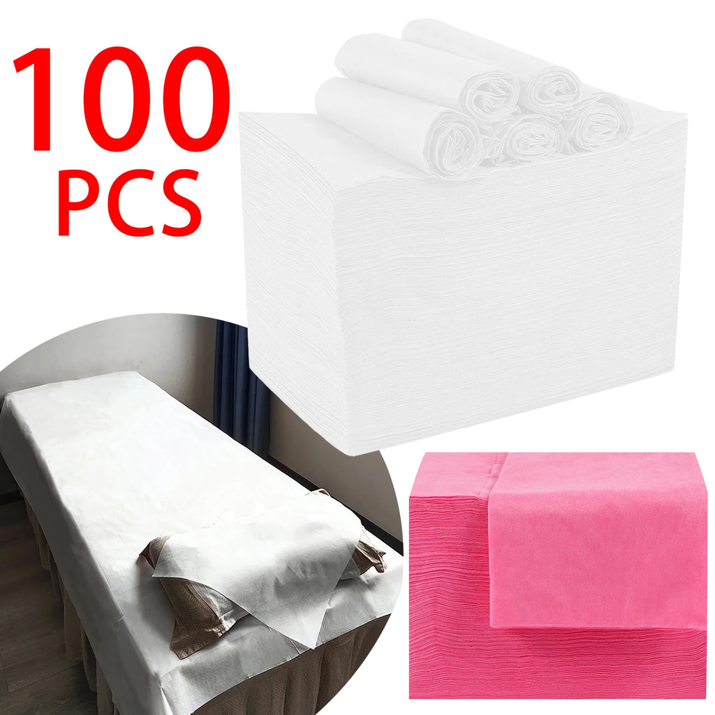 100Pcs Disposable Bed Sheets Beauty Salon Spa Massage Thickened No-Woven Breathable Travel Business Hotel Hospital Sheet