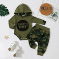 0-24 Month Baby Boy Set Hoodies Long sleeved Letter Top+Camouflage Pants2PcsCool Boy Spring and Autumn Sports and Leisure Set