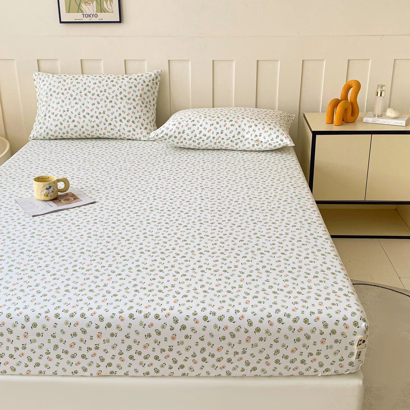 Soft Bedsheets Floral Style Bed Cover Elastic Bed Linen for Home Non-slip Fitted Sheet постельное белье (Pillowcase Need Order)