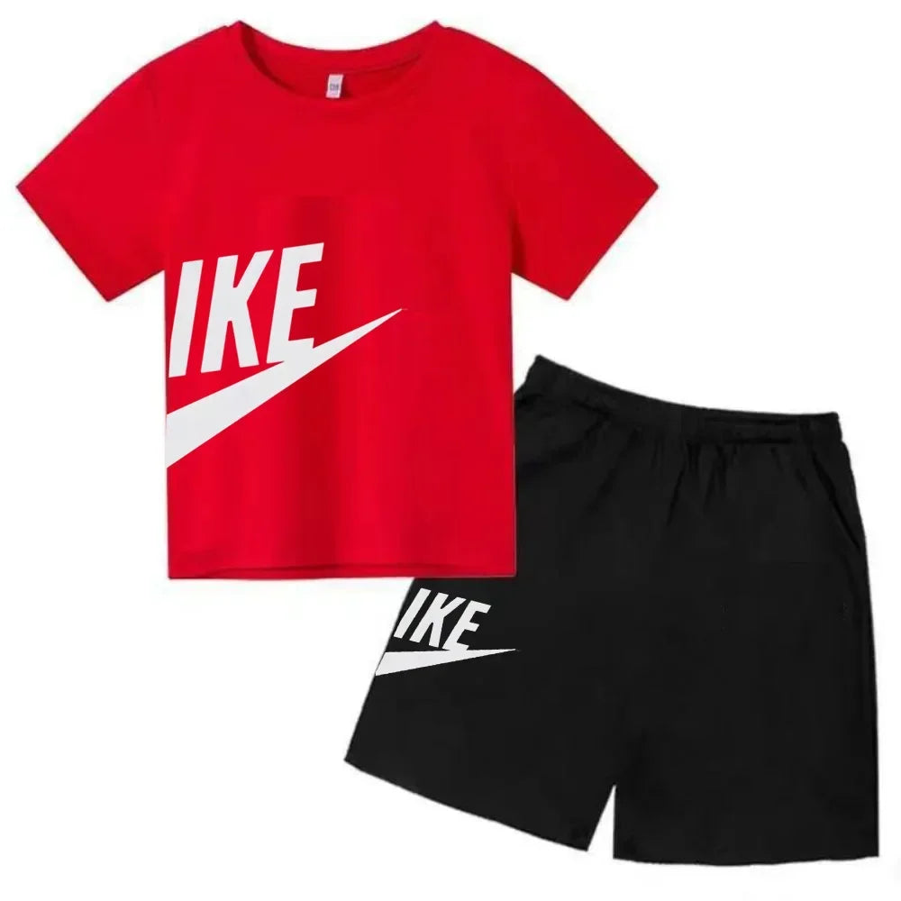 Children's Clothing Kids & Teen T-Shirt Set Summer Top + Shorts 2 Piece Set Short Sleeve Casual Fashion Boys Girls Kids Set