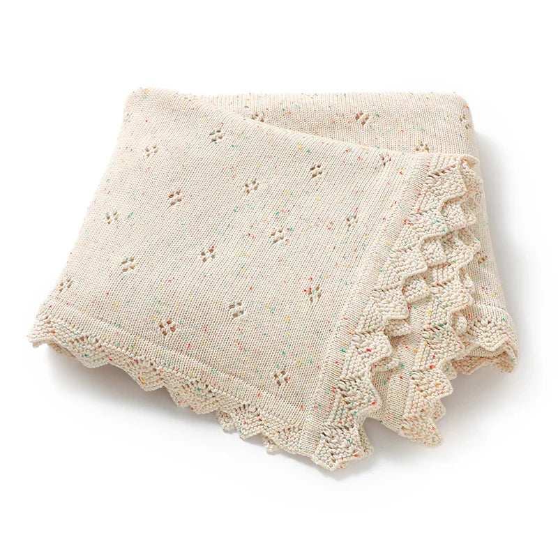 Baby Blanket Cotton Knit Infant Boy Girl Bed Quilt 100*80CM Newborn Plaid Fashion Solid Toddler Stroller Swaddle Wrap Super Soft