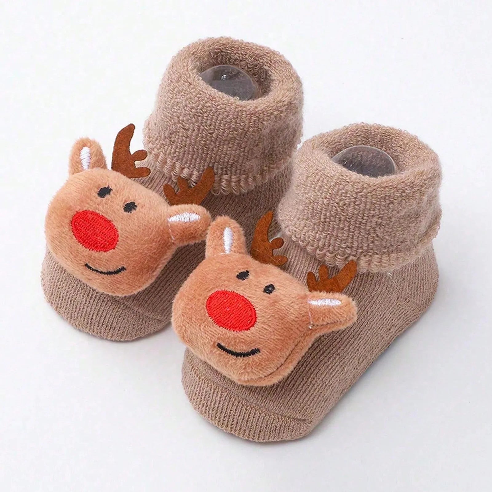 Cute Elk Santa Claus Doll Knitted Baby Socks Newborn Toddler Soft Snowman Warm Floor Socks Girls Infant Boys Mid Socks New