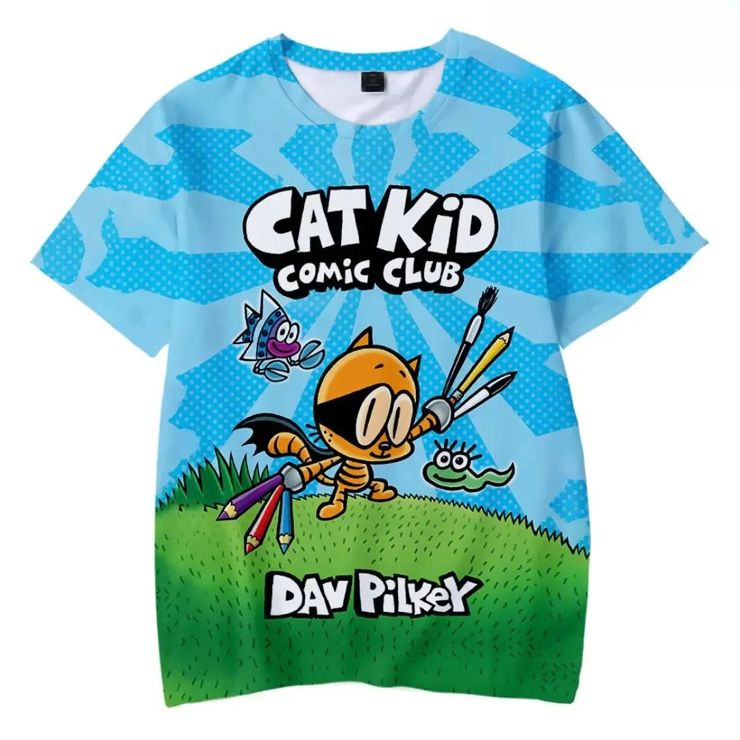 2025 Child Boys T-shirts Cartoon anime dog man Summer Short Sleeve Boy Clothes T Shirt Tops Tee Children's clothing 3-14 years