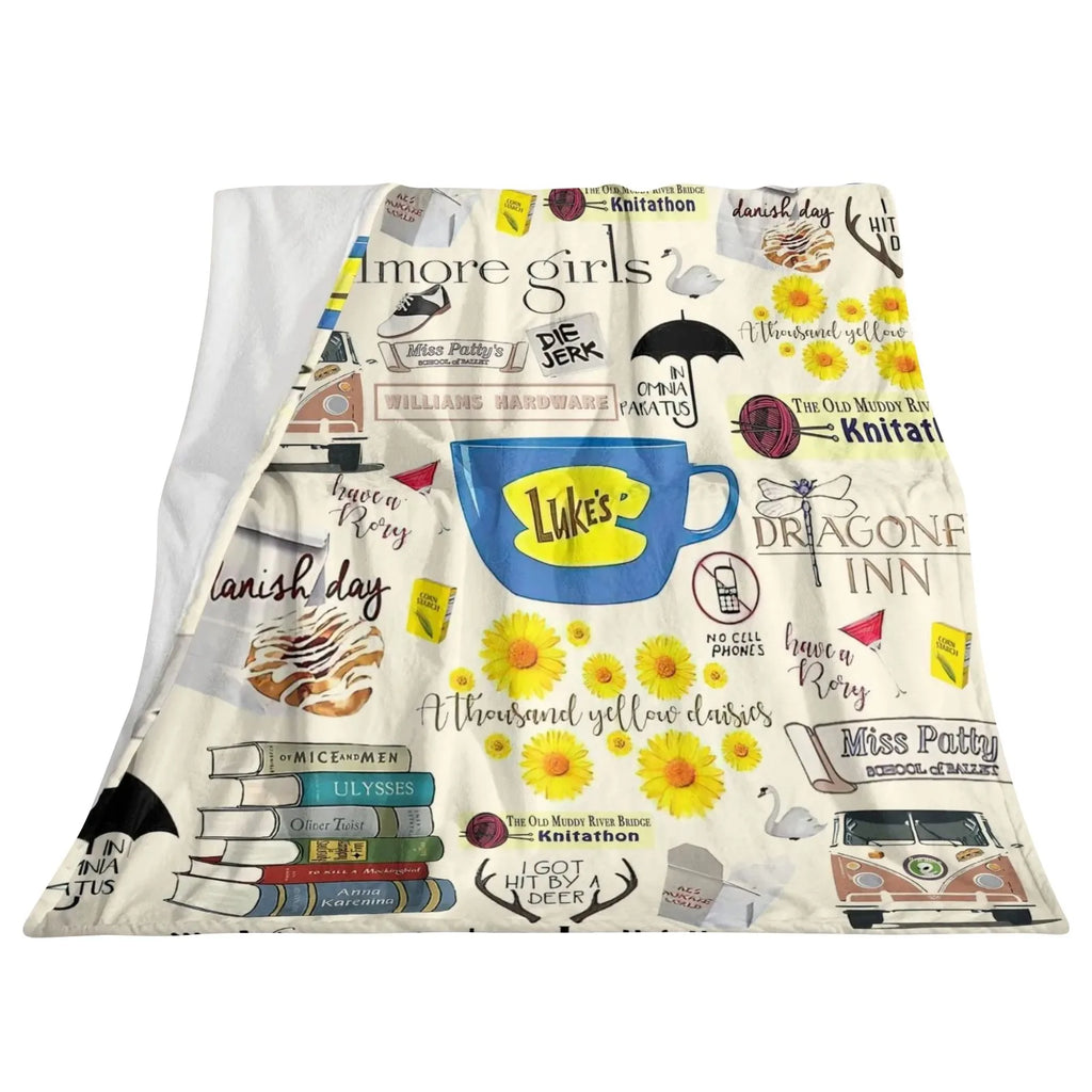 Flannel Digital Printed Blanket Bed Blanket Small Cover Blanket Soft And Comfortable Single-Sided Printing, Bed Sofa Blanket