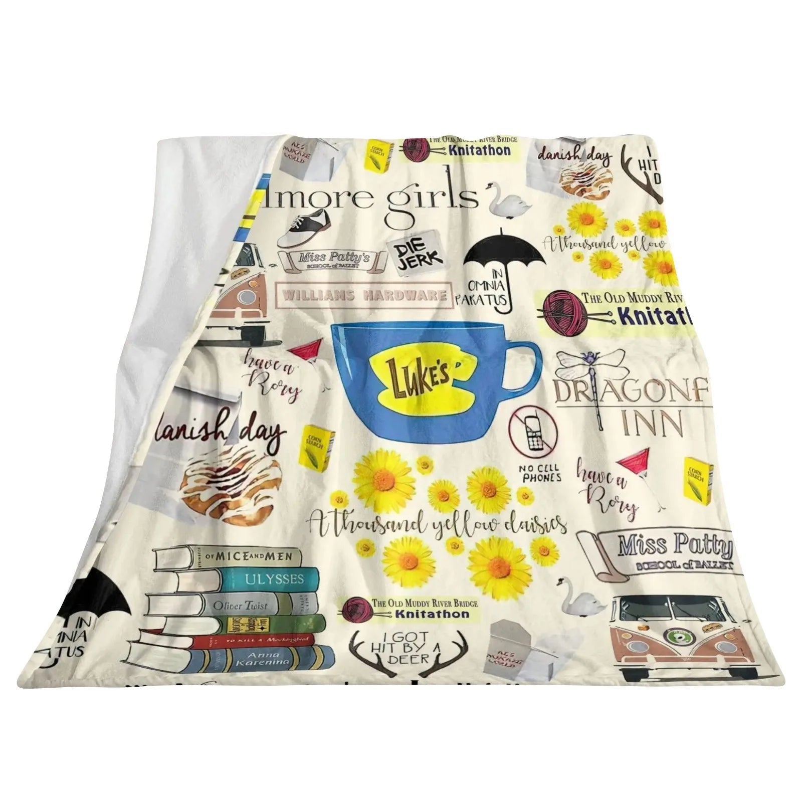 Flannel Digital Printed Blanket Bed Blanket Small Cover Blanket Soft And Comfortable Single-Sided Printing, Bed Sofa Blanket